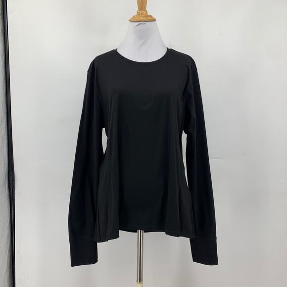 Spyder Active Shirt Womens 2XL XXL Black Crew Neck Stretch Long Sleeve Pullover - Picture 2 of 13